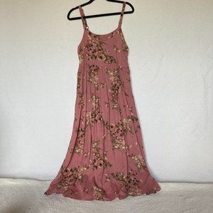 Yesno Pink Multicolored Floral Trapeze Maxi Dress sz XS